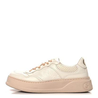 Gucci Calfskin GG Tennis Embossed Womens Platform 55mm Sneakers 40 White 1 of 8