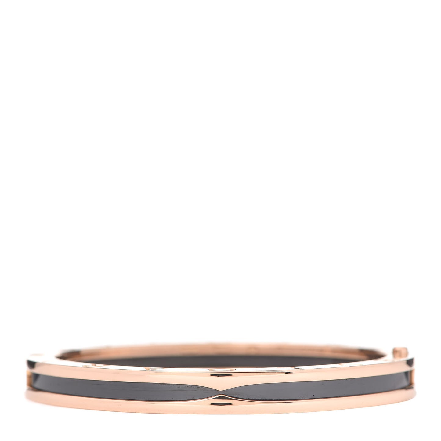 18K Rose Gold Black Ceramic B.Zero1 Bangle Bracelet