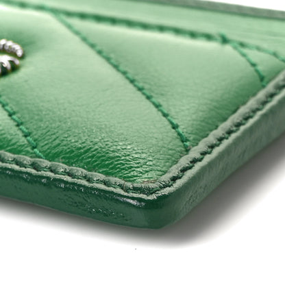 Gucci Azalea Calfskin Enamel Matelasse Diagonal Torchon GG Marmont Card Holder New Shamarock Emerald 15 of 18