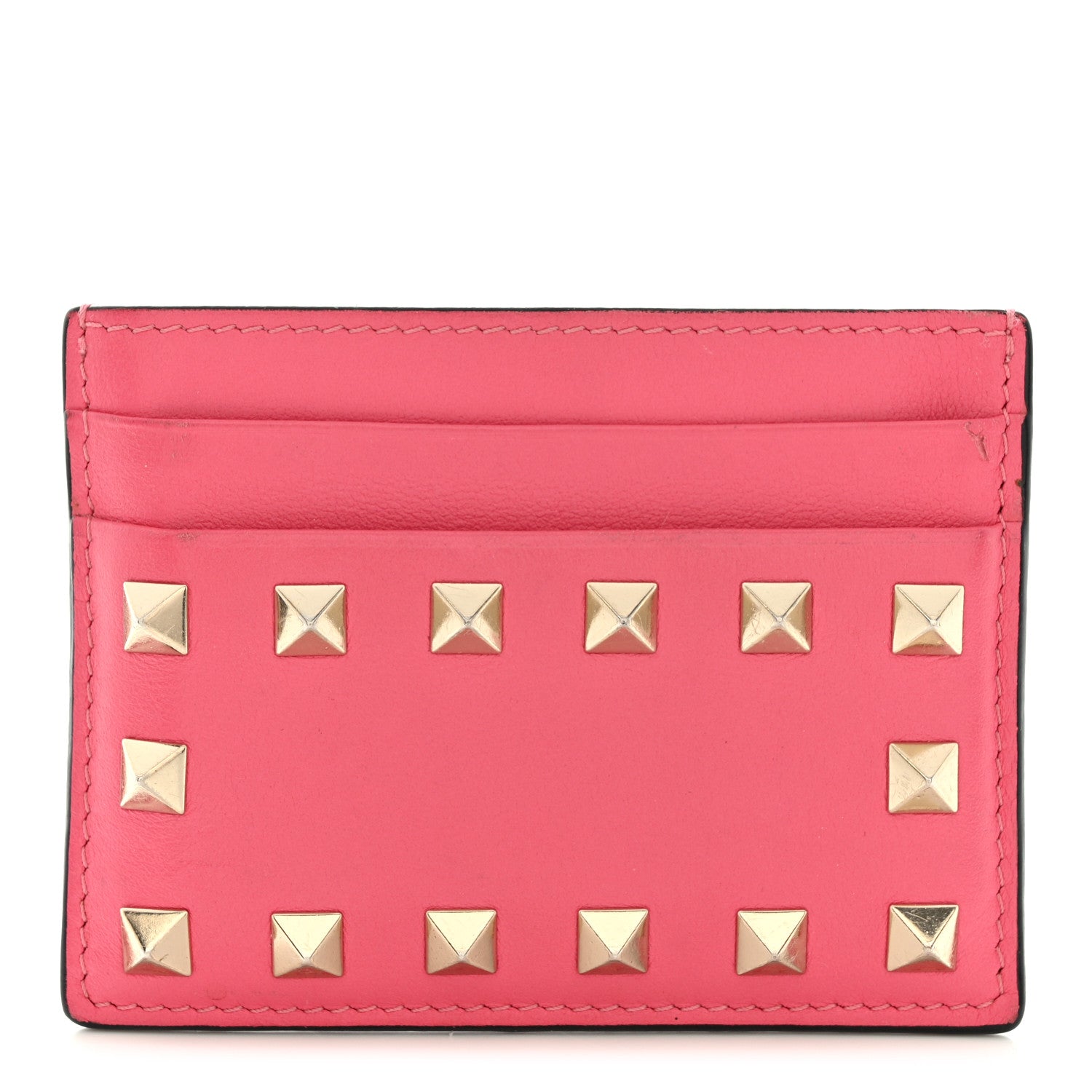 Valentino Garavani Vitello Rockstud Card Holder Shadow Pink 1 of 12