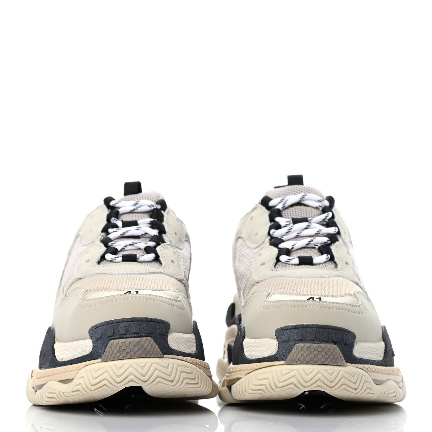 Balenciaga Fabric Mesh Mens Triple S Sneakers 41 Beige Black 2 of 7