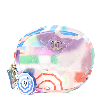 Chanel Patent Calfskin Printed Quilted Zip Around Coin Purse Multicolor 1 of 7