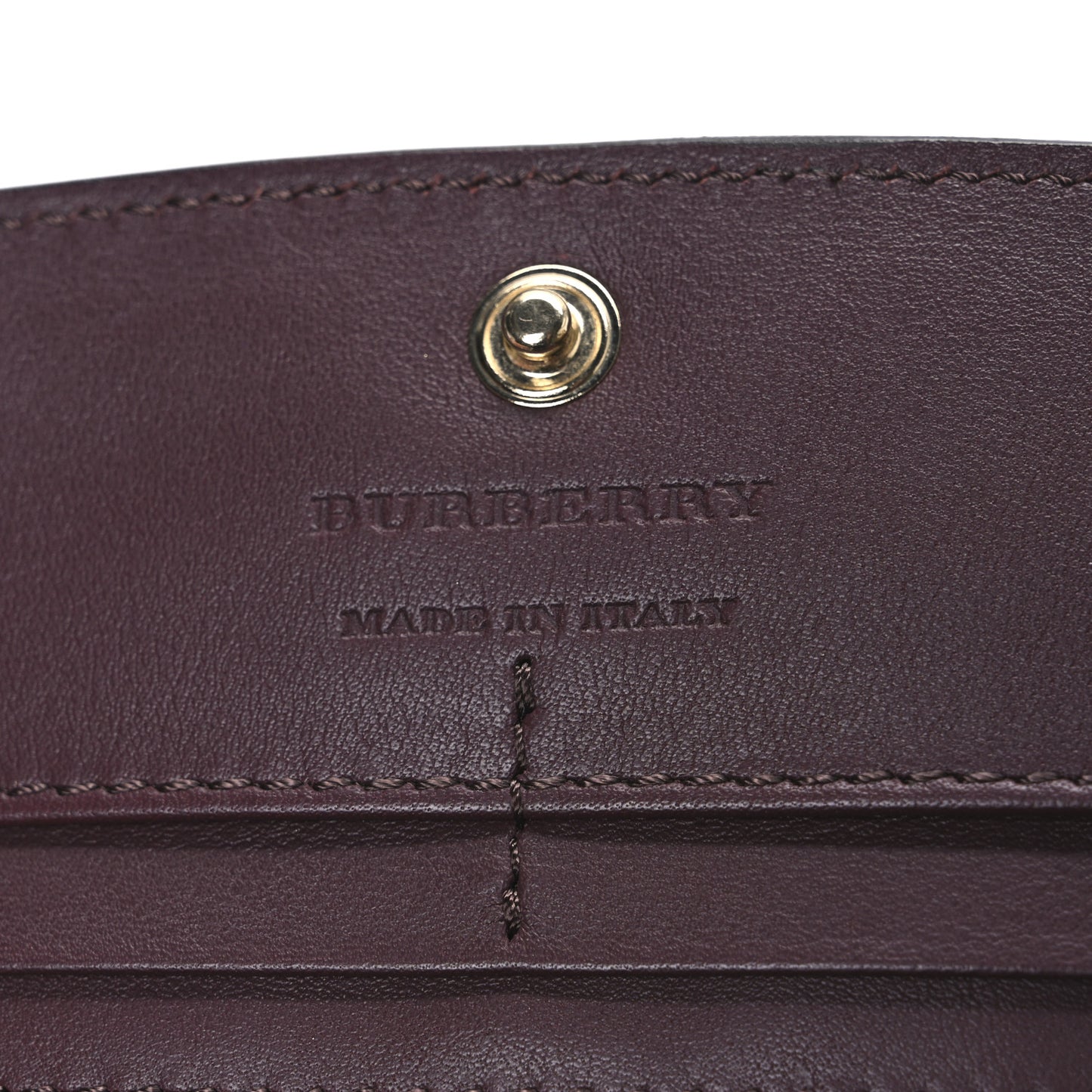Grainy Calfskin House Check Continental Wallet Mahogany Red