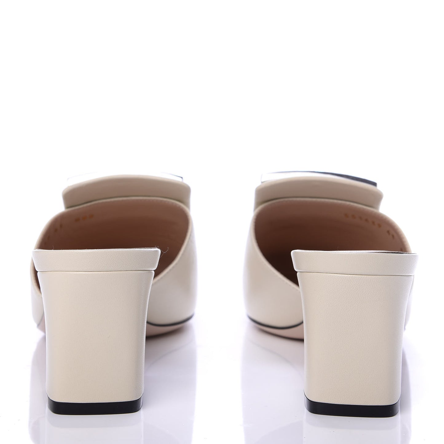 Malaga Kid Crystal Square G Madelyn Mules 41 Vintage White