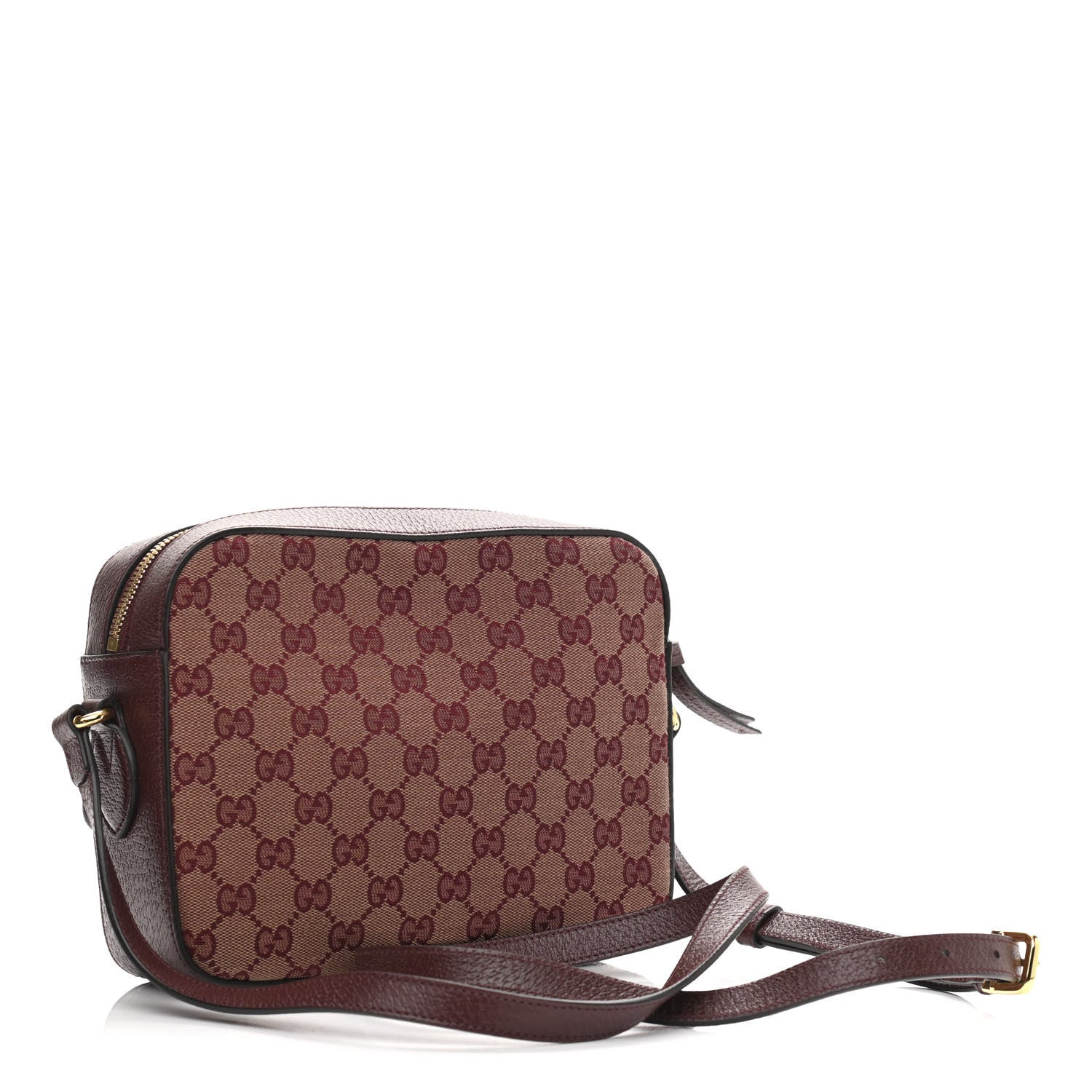 Gucci Monogram Textured Dollar Calfskin Small Horsebit 1955 Shoulder Bag Sahara Rubino Chardonnay 3 of 10