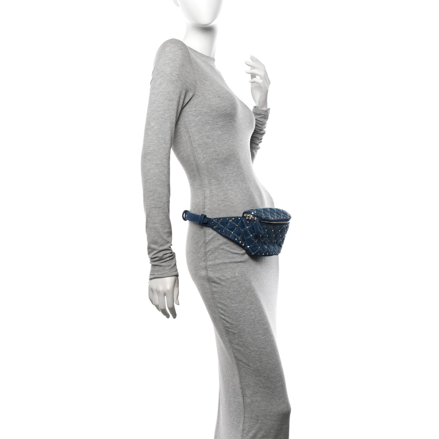 Denim Rockstud Spike Belt Bag Denim