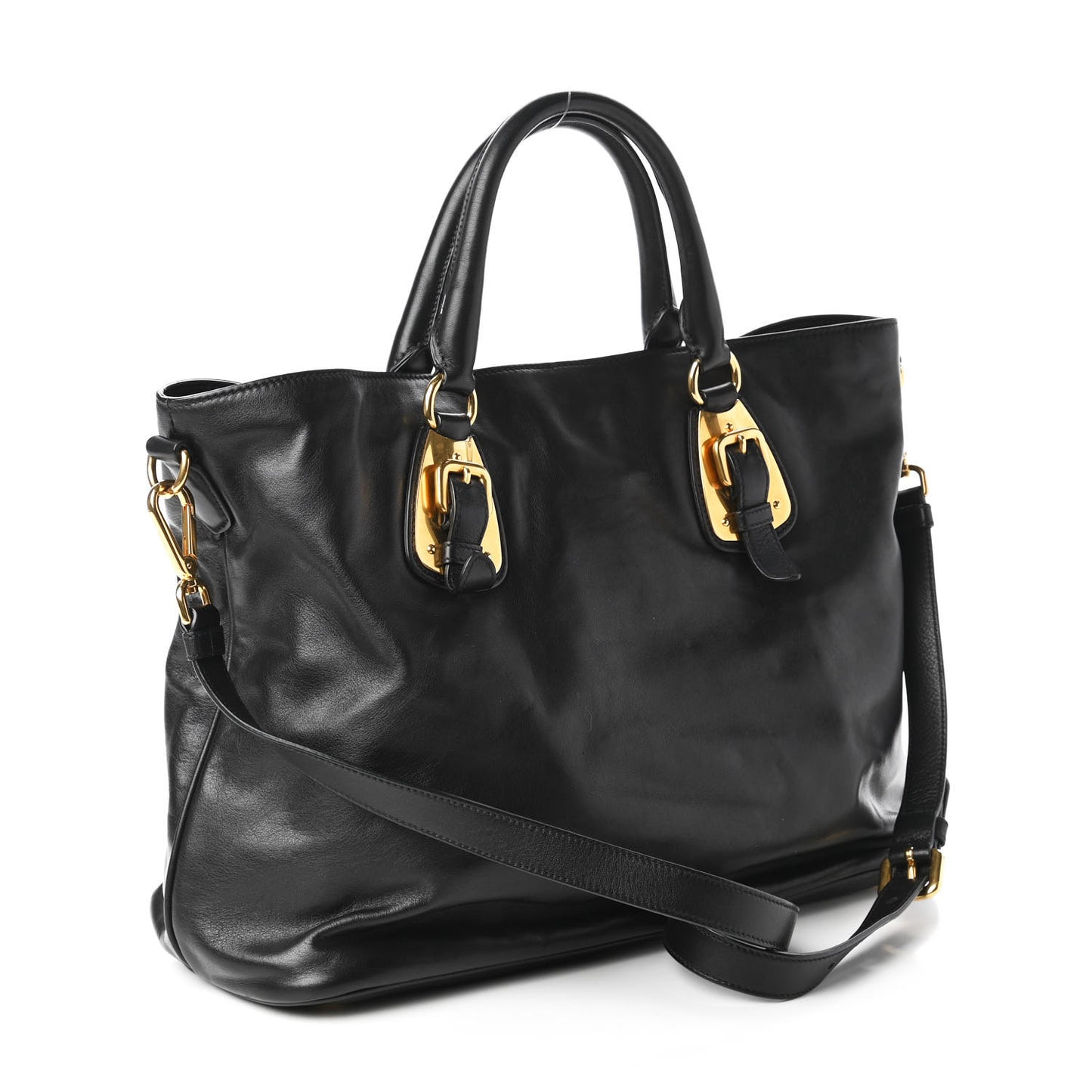 Soft Calfskin Shopping Tote Black