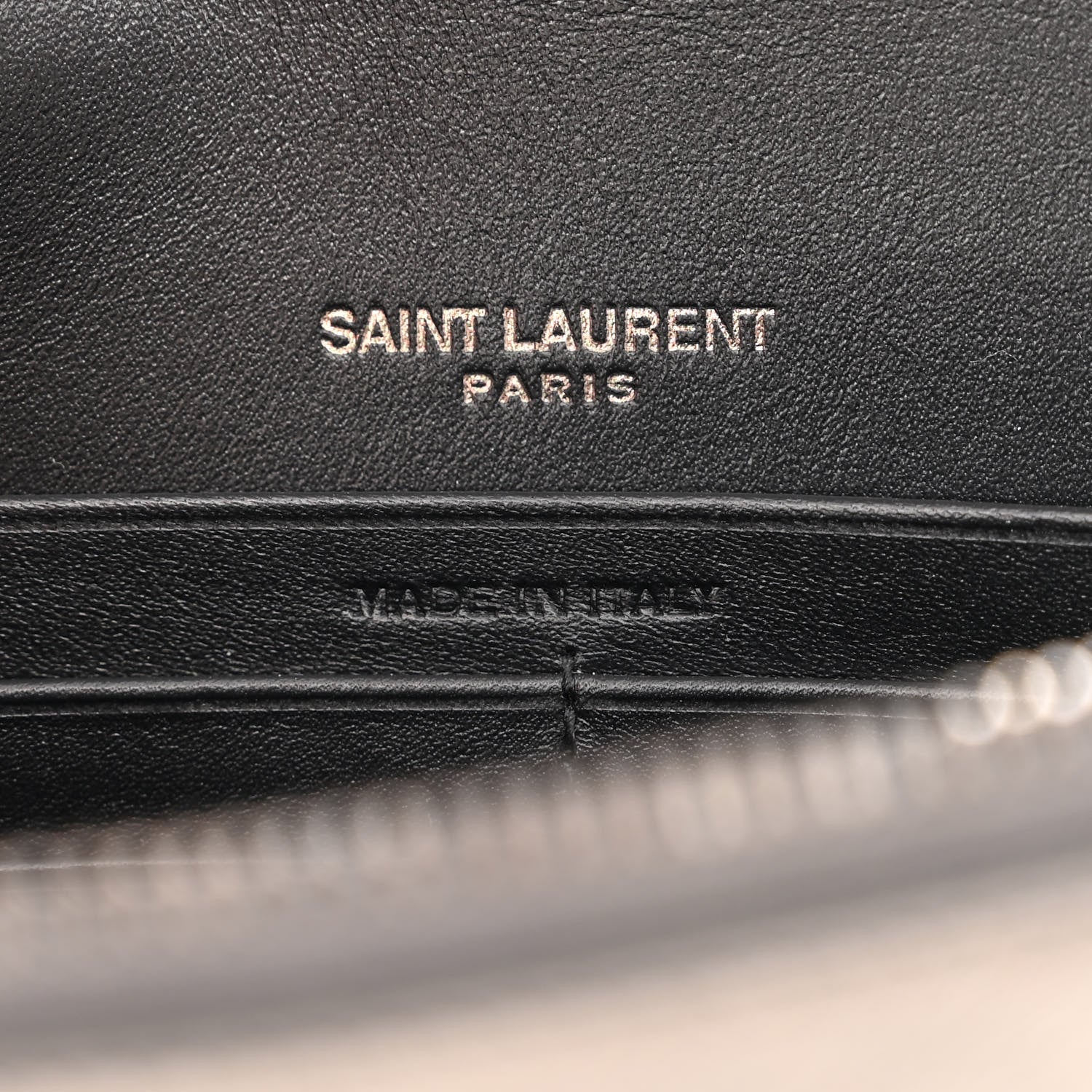 Saint Laurent Metallic Grain De Poudre Kate Monogram Tassel Chain Wallet Silver 6 of 12