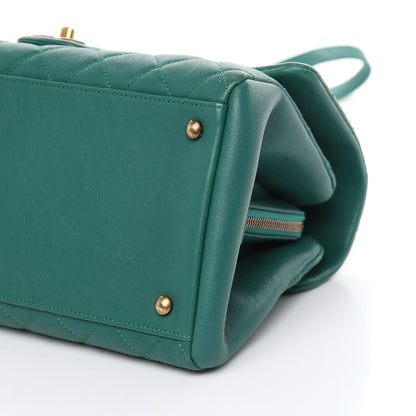 Chanel Shiny Sheepskin Quilted Large Trapezio Flap Green 9 of 13