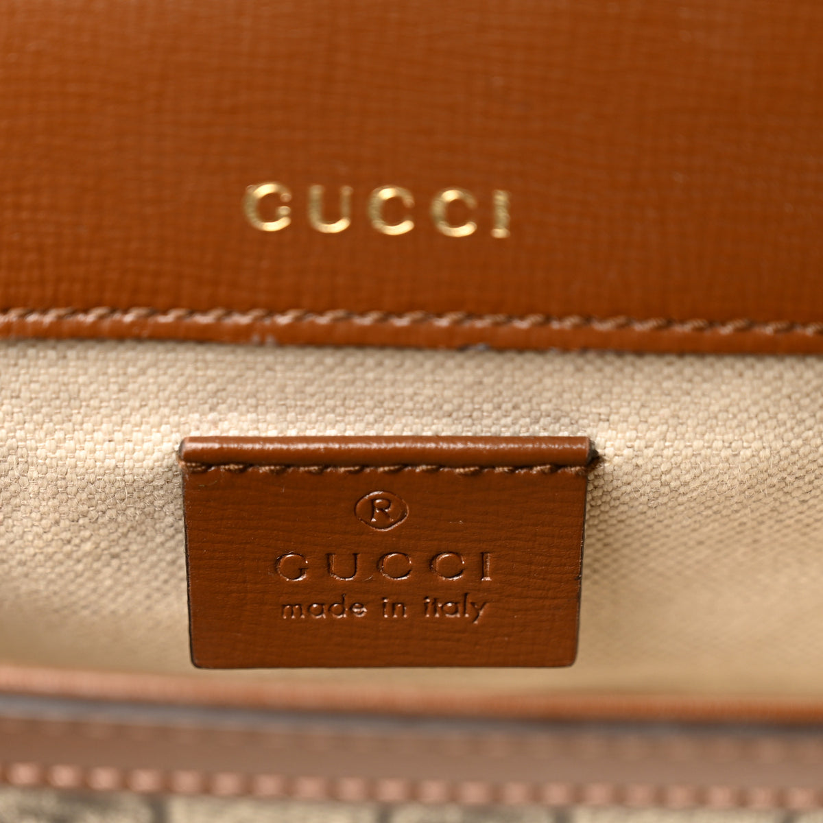 Gucci GG Supreme Monogram Web Mini Horsebit 1955 Shoulder Bag Beige Brown Sugar 6 of 10