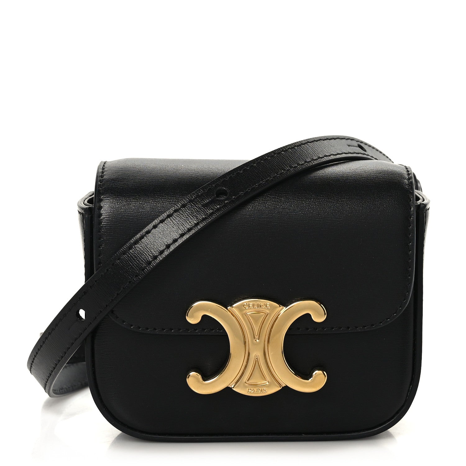 Celine Shiny Calfskin Mini Triomphe Black 1 of 8