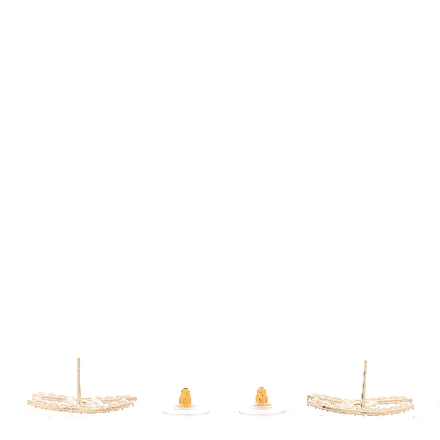 Chanel Crystal CC Large Stud Earrings Gold 3 of 5