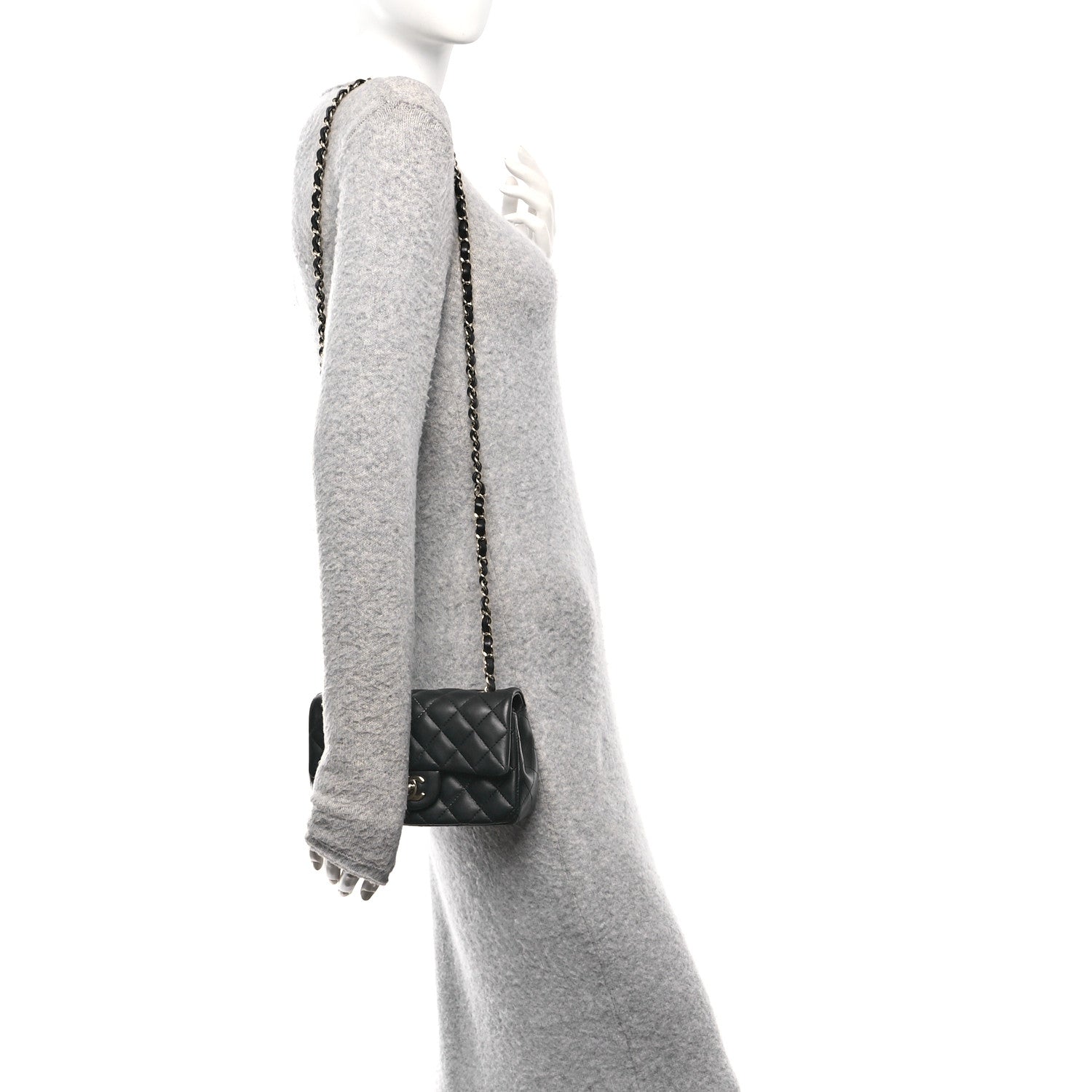 Chanel Lambskin Quilted Mini Rectangular Flap Black 2 of 10