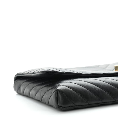 Chanel Aged Calfskin Chevron Reissue Flap Clutch Black 8 of 9