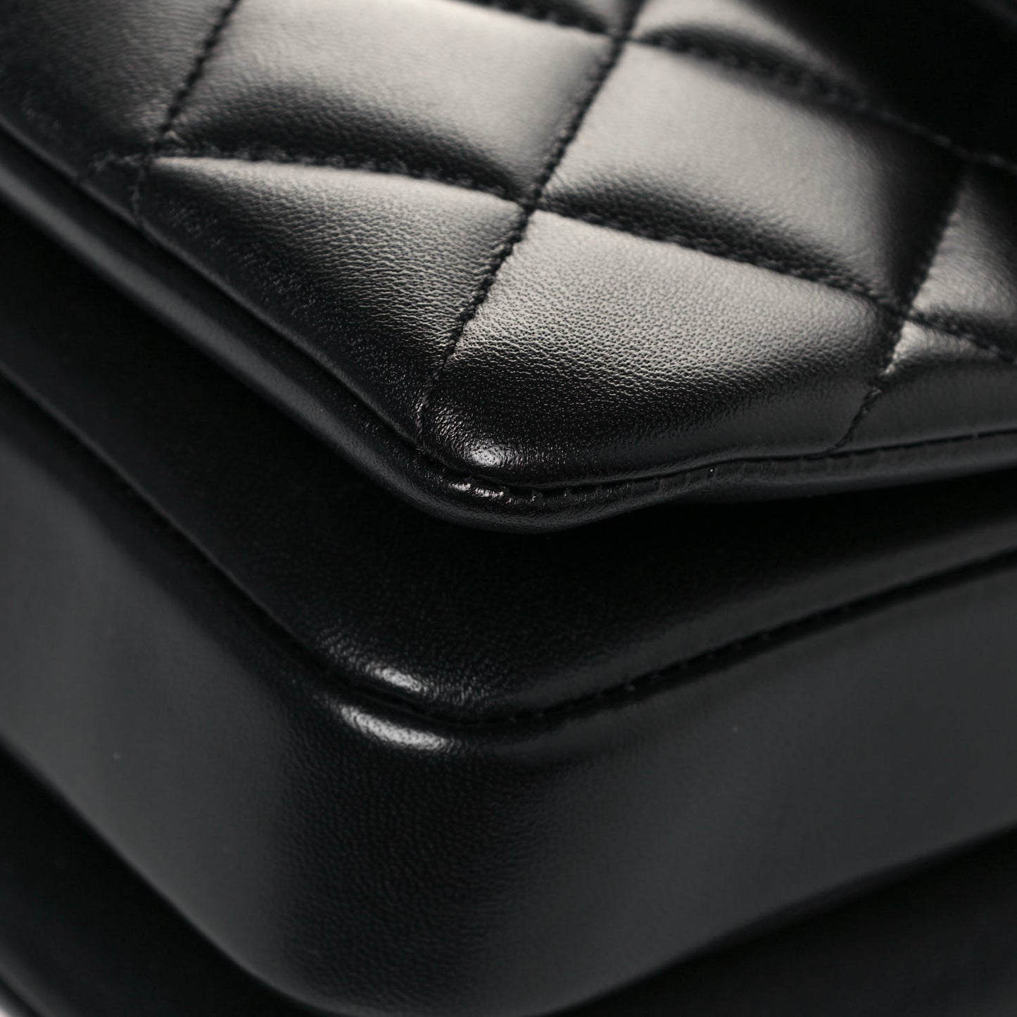 Lambskin Quilted Small Trendy CC Dual Handle Flap Bag Black