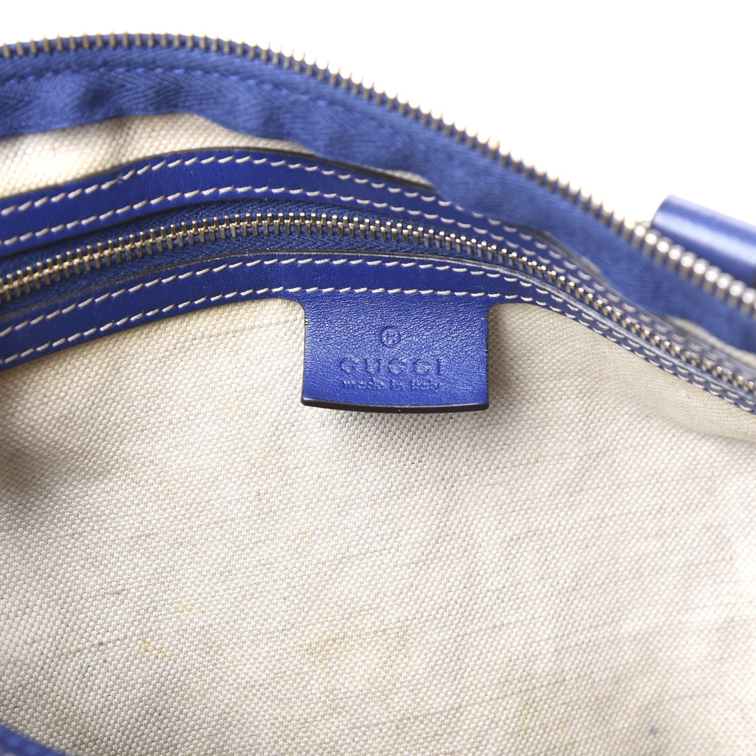Gucci GG Plus Monogram Medium Boston USA Flag Unicef Duffle Blue 7 of 9