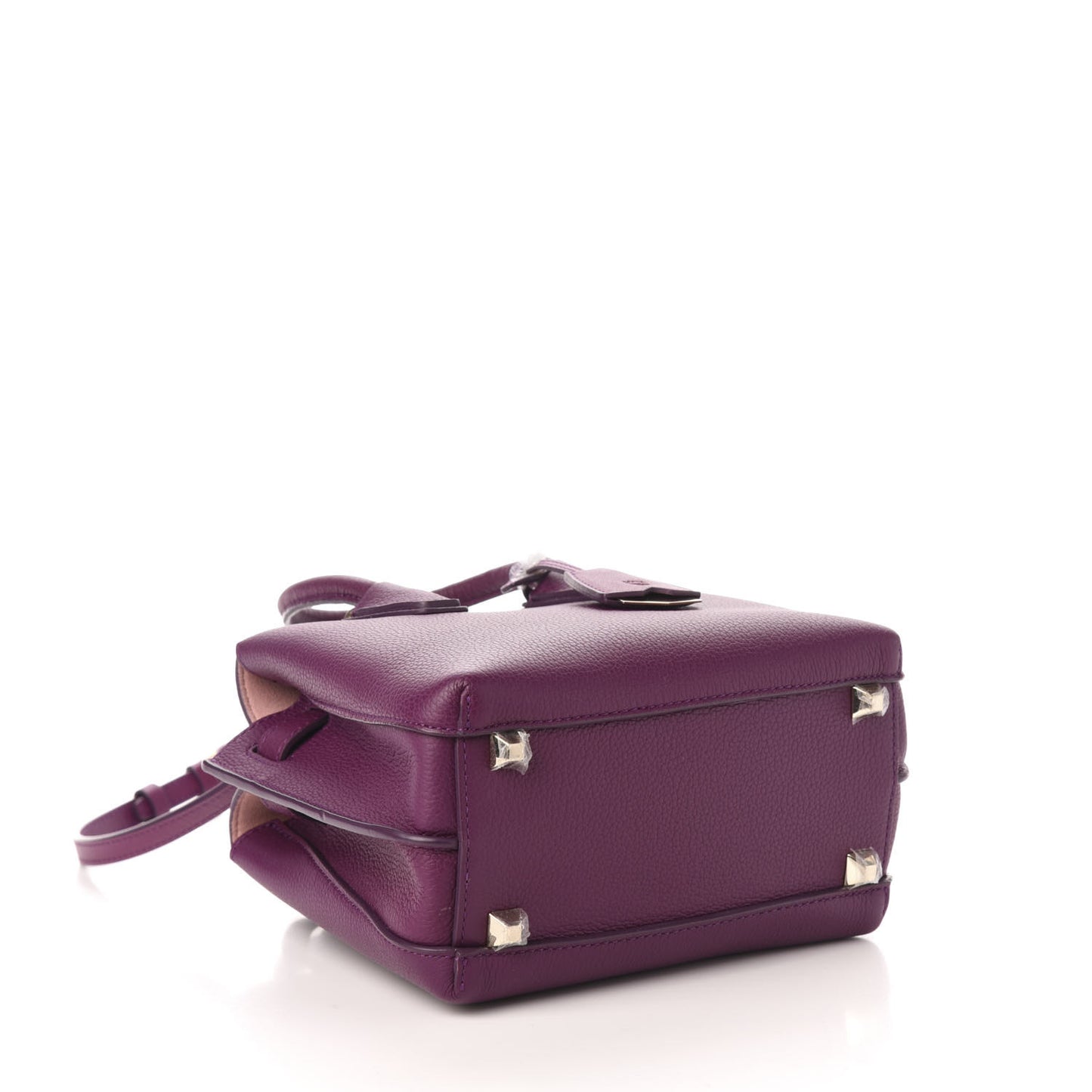 Grained Calfskin Mini Milla Tote Purple