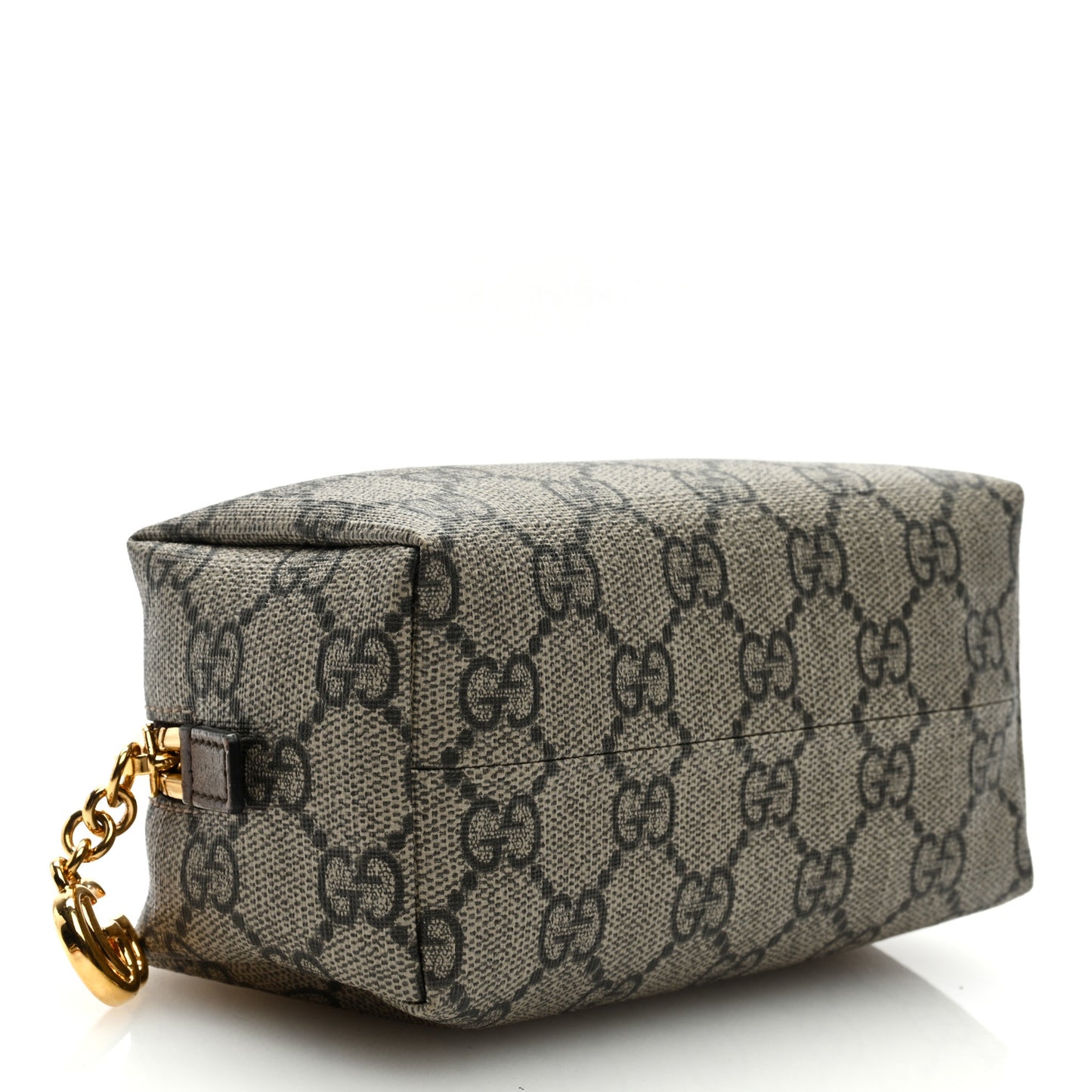 Soft GG Supreme Monogram Calfskin Small Ophidia Cosmetic Case Beige Ebony New Acero