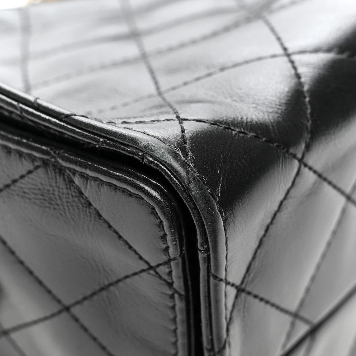 Chanel Shiny Crumpled Calfskin Quilted Small Chanel 25 Handbag Black 11 of 16