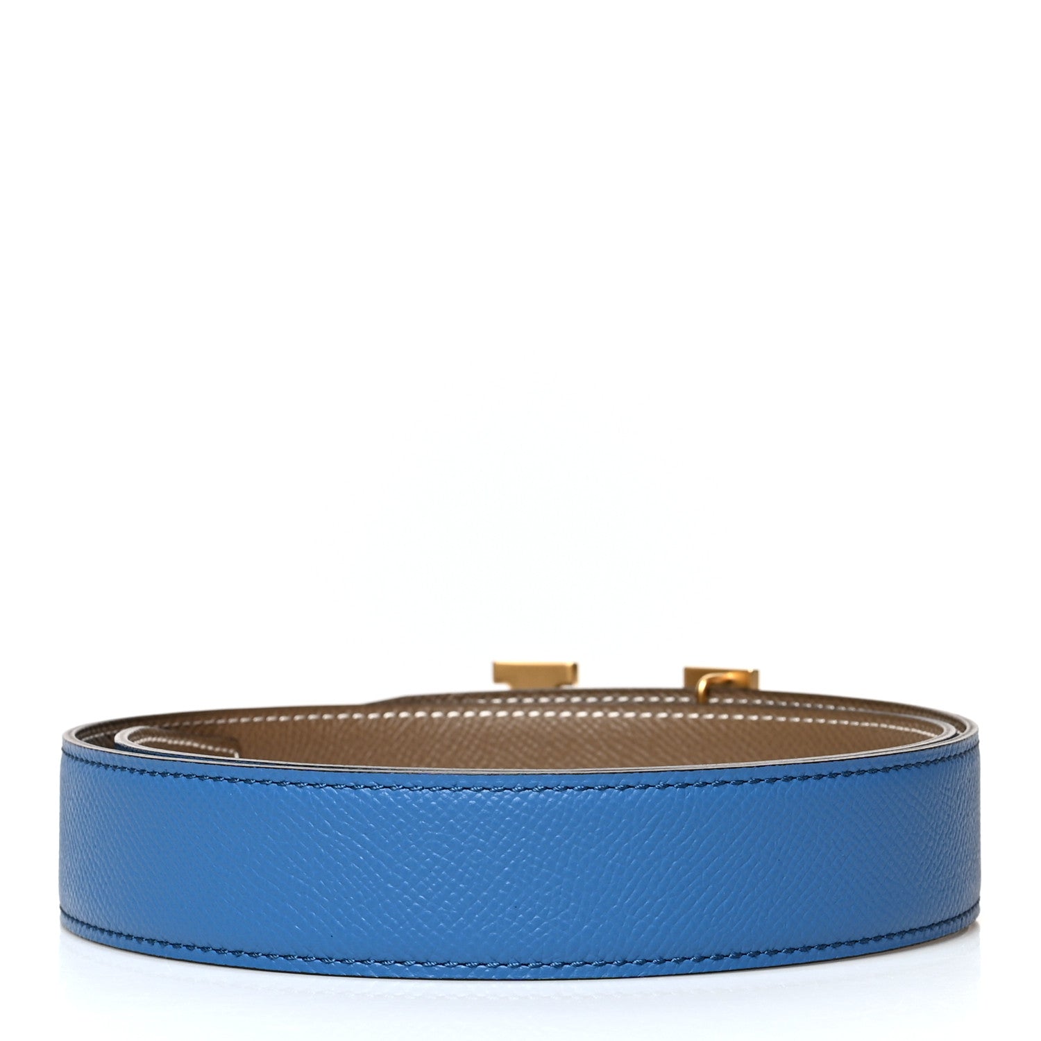 Hermes Epsom 32mm H Belt 80 Bleu Frida Etoupe 2 of 8