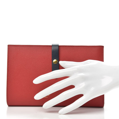 Celine Grained Calfskin Large Multifunction Strap Wallet Coquelicot 3 of 10