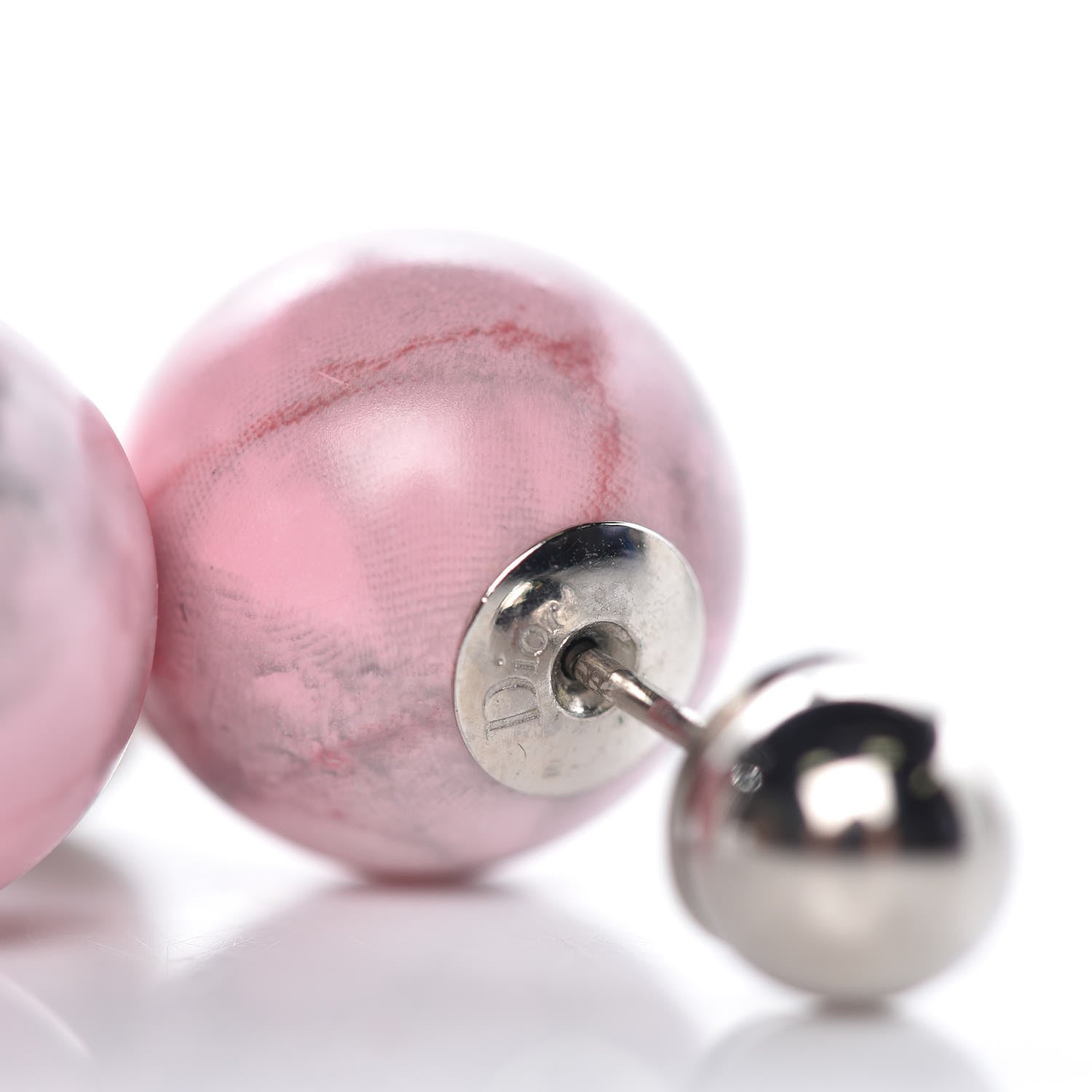 Christian Dior Palladium Mise En Dior Tribal Earrings Pink 3 of 5