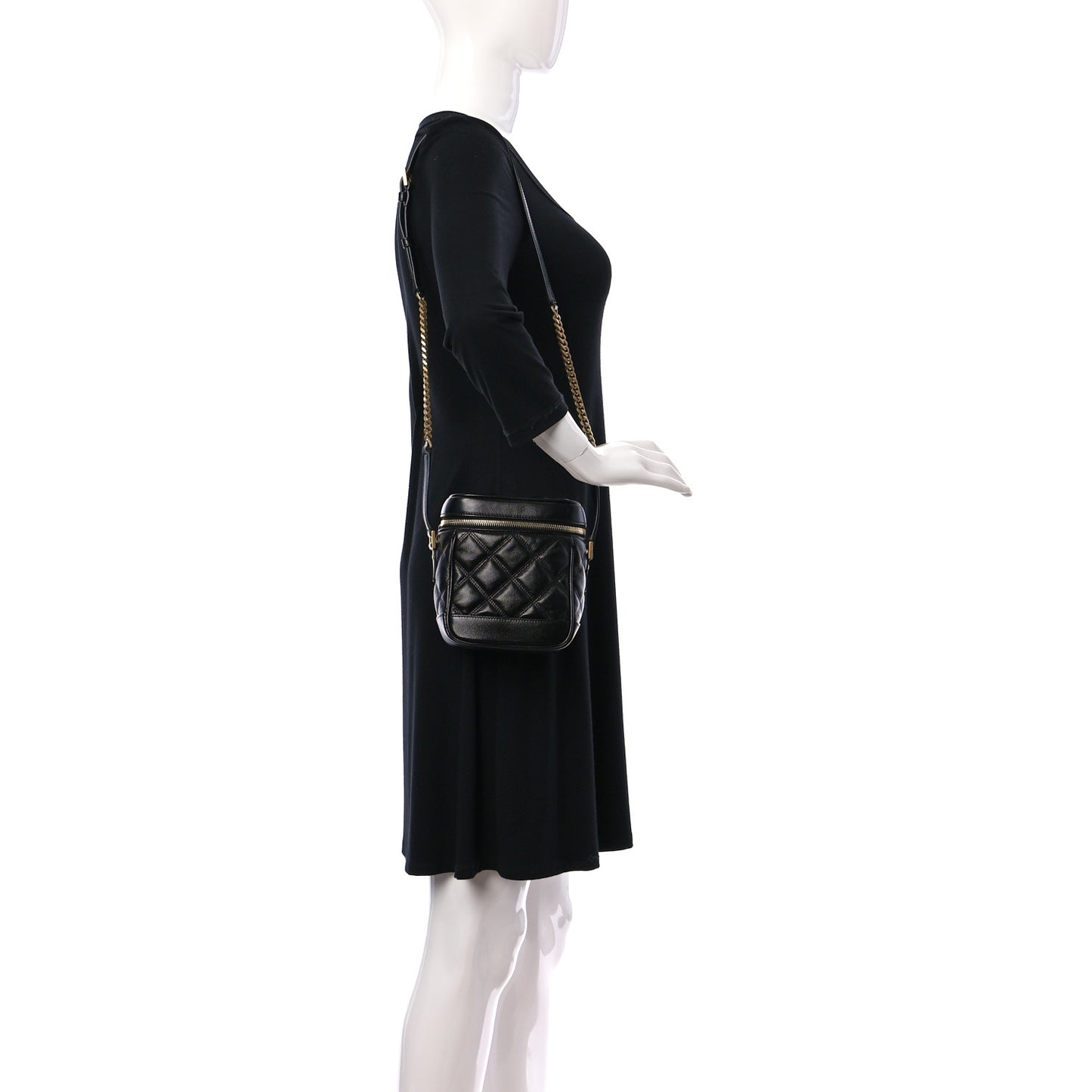 Grain de Poudre Quilted 80's Vanity Bag Black