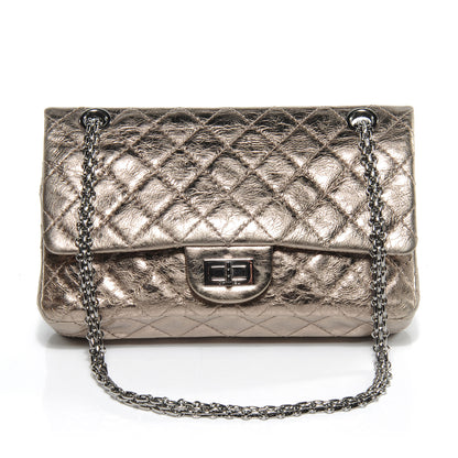 Chanel Aged Calfskin 2.55 Reissue 225 Flap Metallic Dark Silver 1 of 7