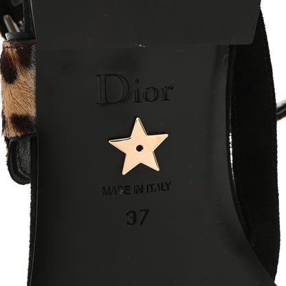 Christian Dior Pony Hair Panther Sandals 37 Brown Black 7 of 9