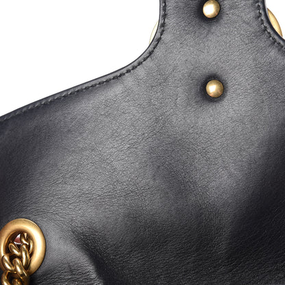 Gucci Calfskin Matelasse Small GG Marmont Shoulder Bag Black 10 of 13