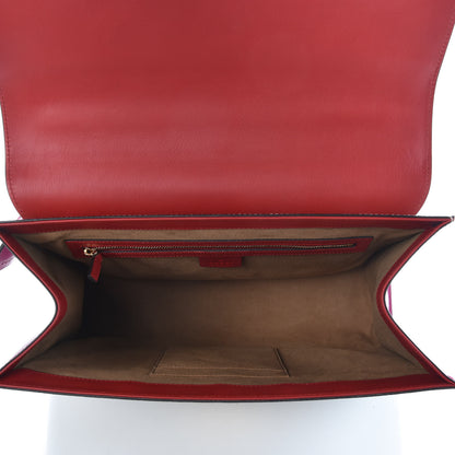 Gucci GG Supreme Monogram Calfskin Medium Padlock Top Handle Bag Beige Hibiscus Red New Rosette 5 of 7