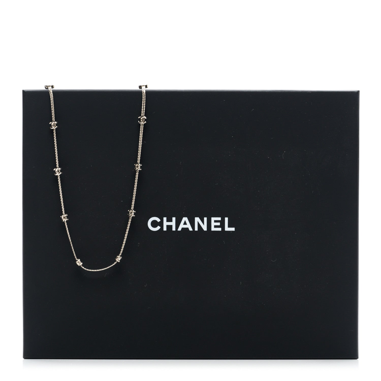 Chanel Metal CC Short Chain Necklace Silver 6 of 6