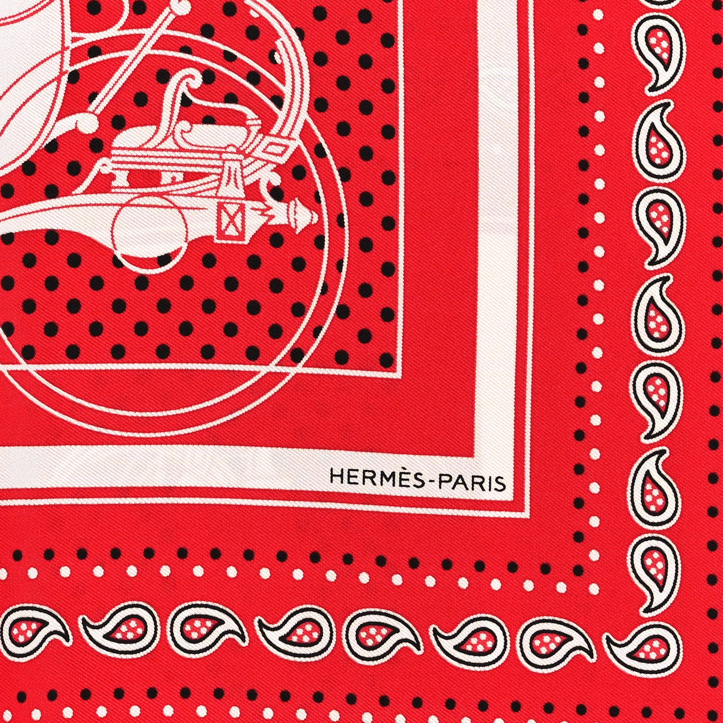 Cashmere Silk Ex-Libris Bandana Scarf 55 Rouge White Black