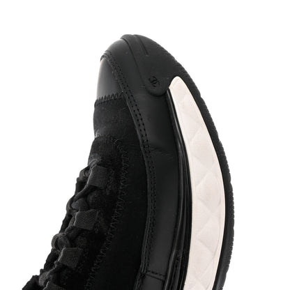 Chanel Velvet Calfskin Mixed Fibers CC Sneakers 37.5 Black 10 of 11