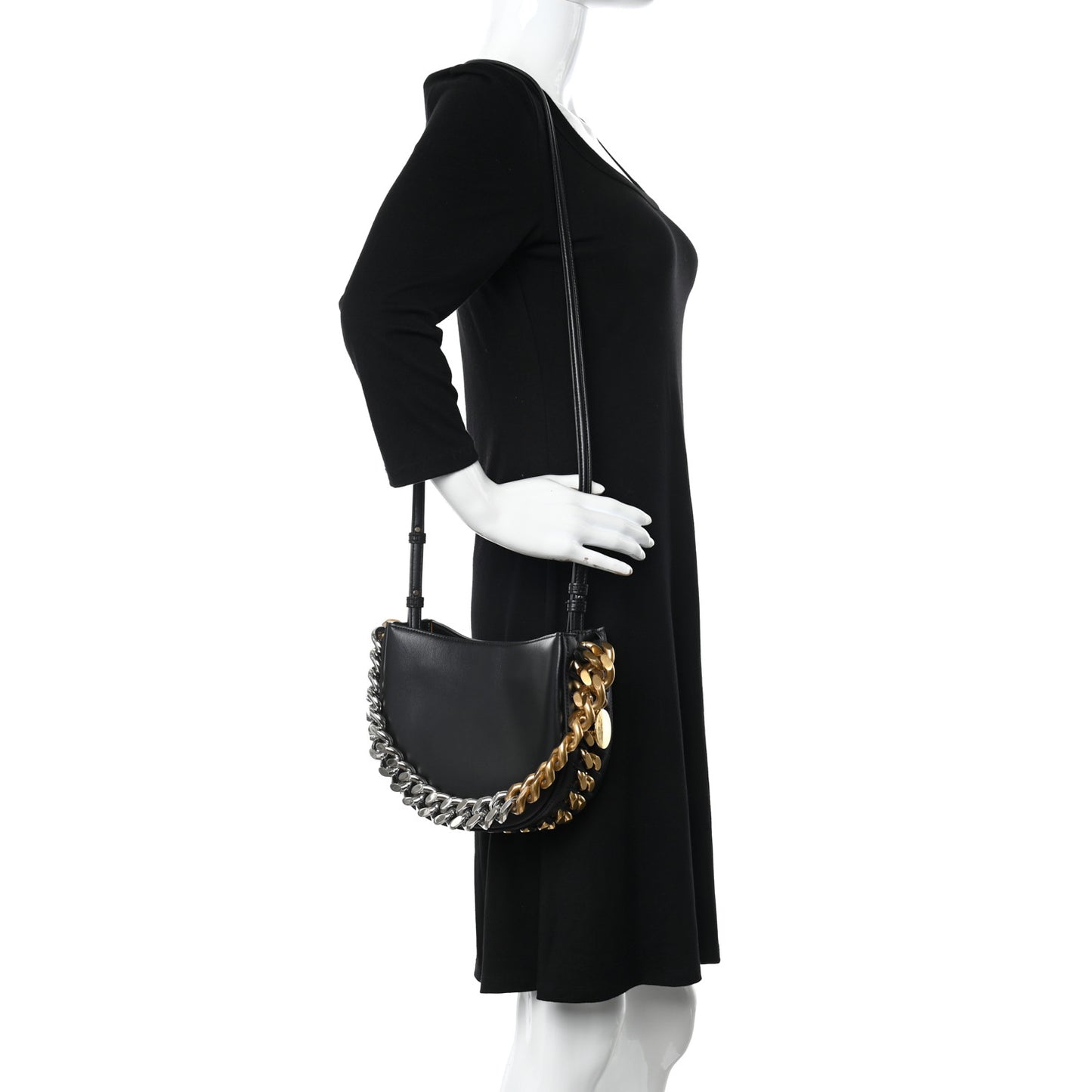 Eco Alter Nappa Small Frayme Shoulder Bag Black