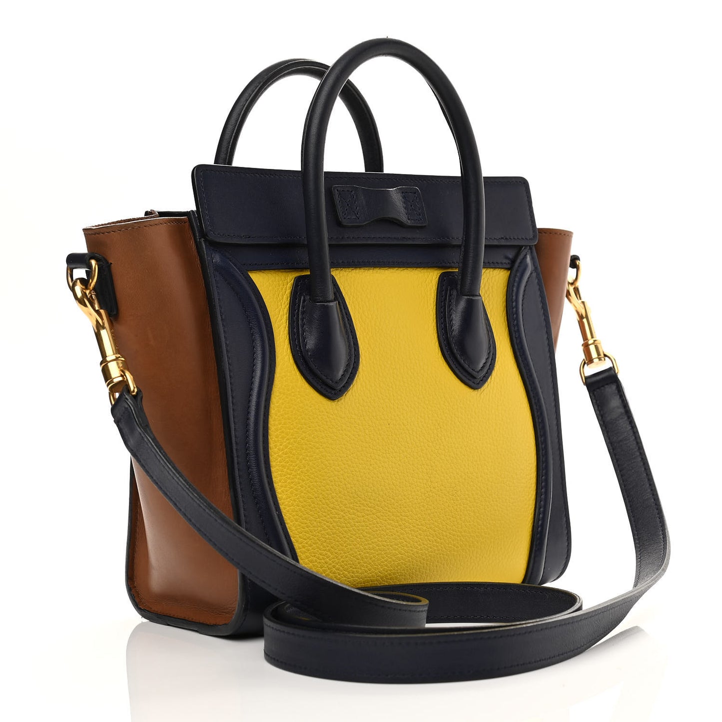 Bullhide Calfskin Suede Tri-color Nano Luggage Multicolor