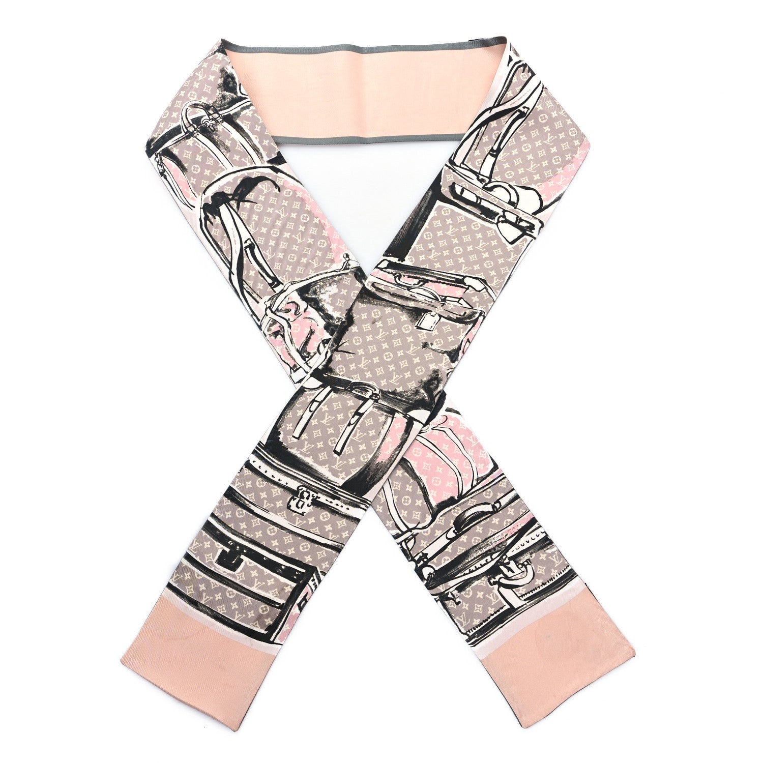 Louis Vuitton Silk Monogram Trunks Bandeau Rose Poudre 1 of 3