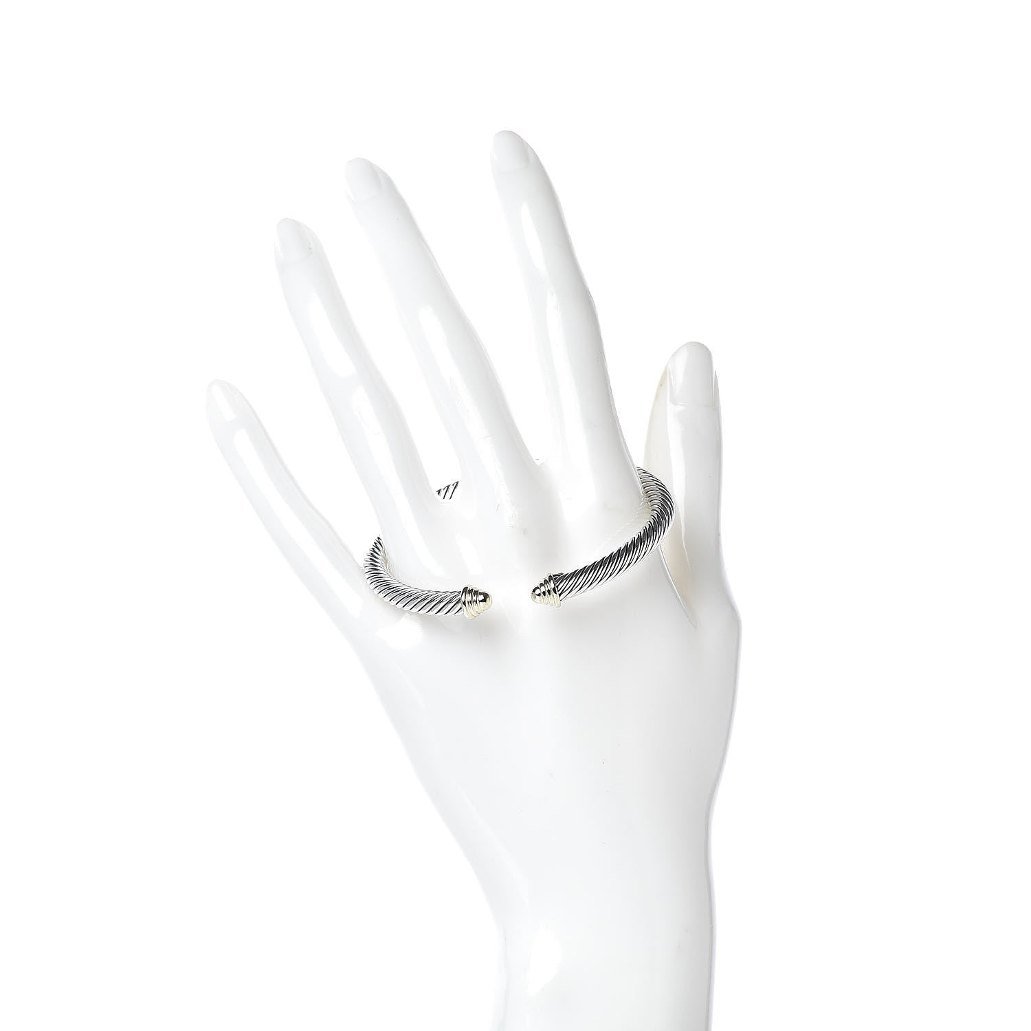 David Yurman Sterling Silver 14K Yellow Gold 5mm Cable Classics Bracelet 2 of 4