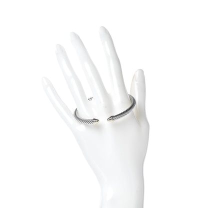 David Yurman Sterling Silver 14K Yellow Gold 5mm Cable Classics Bracelet 2 of 4