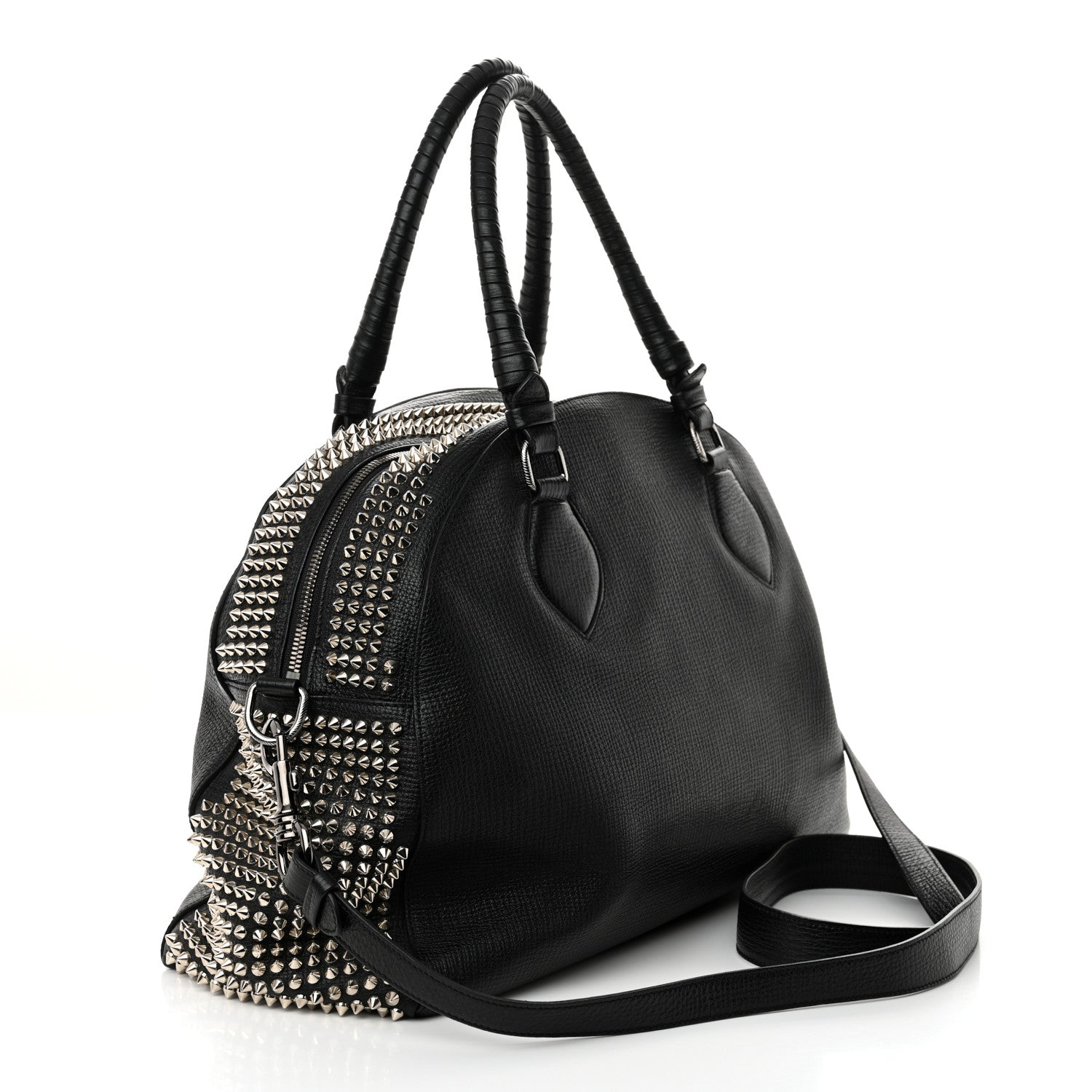Christian Louboutin Calfskin Panettone Spiked Large Ranch Black 3 of 10