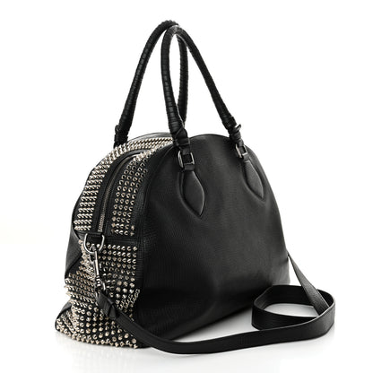 Christian Louboutin Calfskin Panettone Spiked Large Ranch Black 3 of 10