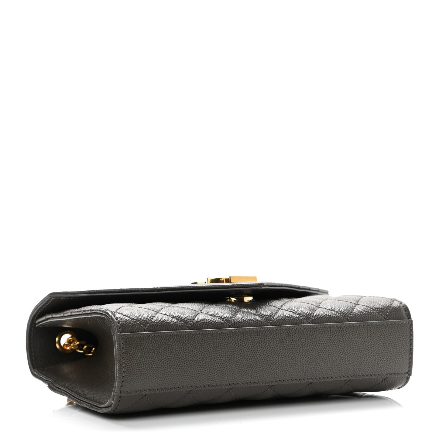 Grain De Poudre Textured Mixed Matelasse Triquilt Small Monogram Satchel Pebble
