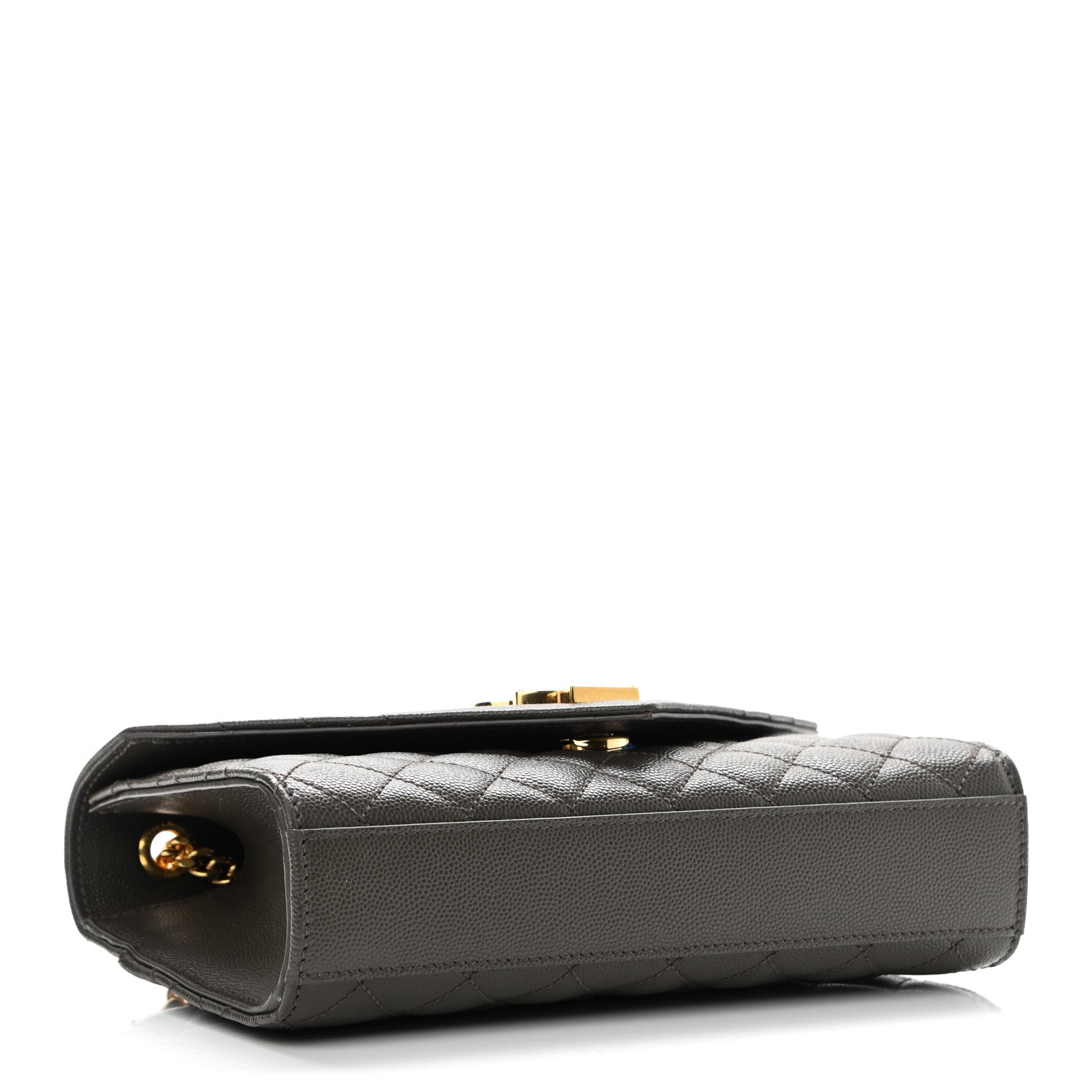 Saint Laurent Grain De Poudre Textured Mixed Matelasse Triquilt Small Monogram Satchel Pebble 4 of 9
