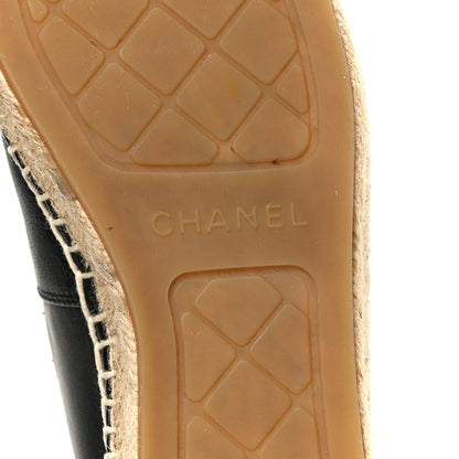 Chanel Lambskin CC Espadrilles 38 Black 9 of 11