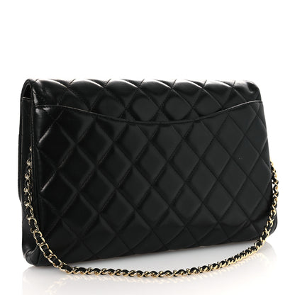 Chanel Lambskin Quilted Clutch with Chain Flap Black 3 of 11