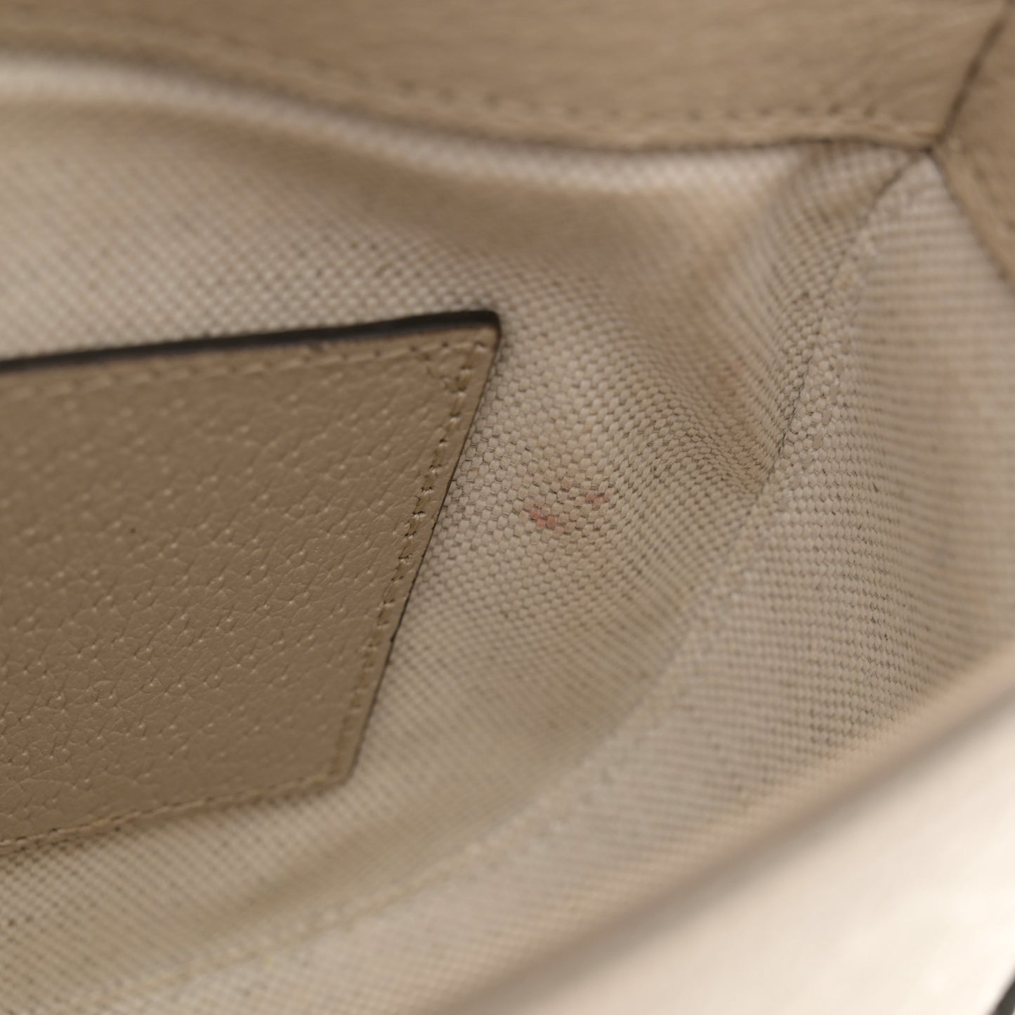 GG Supreme Monogram Textured Dollar Calfskin Web Mini Horsebit 1955 Shoulder Bag Beige Mystic White Oatmeal