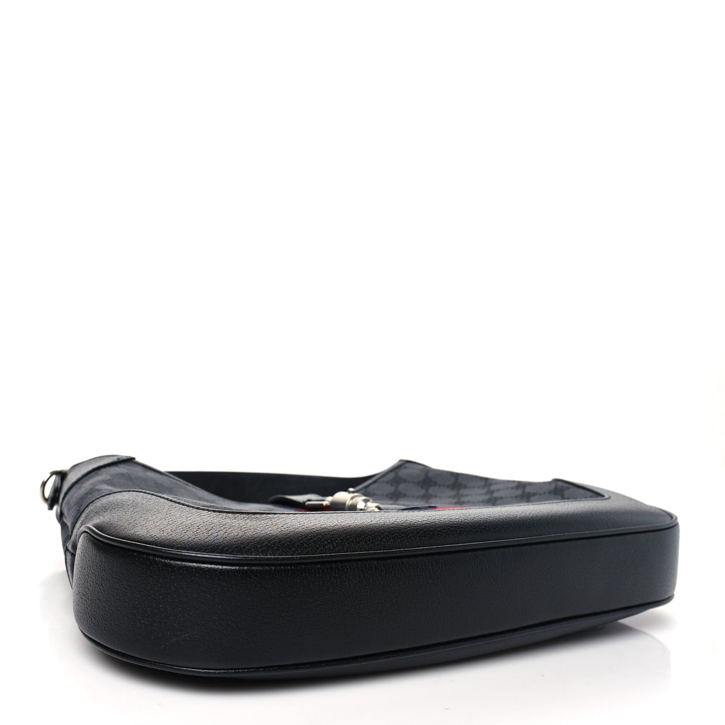 X BALENCIAGA Supreme Monogram Calfskin Web Medium Jackie 1961 Hobo Black