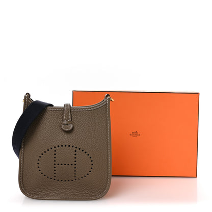 Hermes Taurillon Clemence Amazone Evelyne TPM Etoupe Bleu Indigo 11 of 11