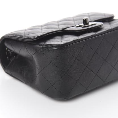 Chanel Crumpled Calfskin Quilted Mini Square Flap So Black 5 of 8