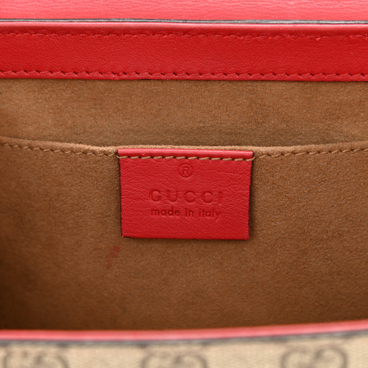 Gucci GG Supreme Monogram Calfskin Small Padlock Shoulder Bag Beige Hibiscus Red New Rosette 7 of 12